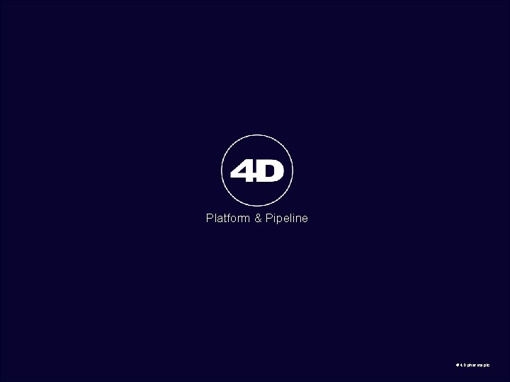Platform & Pipeline © 4 D pharma plc 