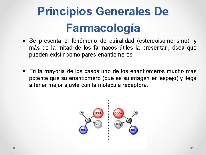 Principios Generales De Farmacología § Se presenta el fenómeno de quiralidad (estereoisomerismo), y más