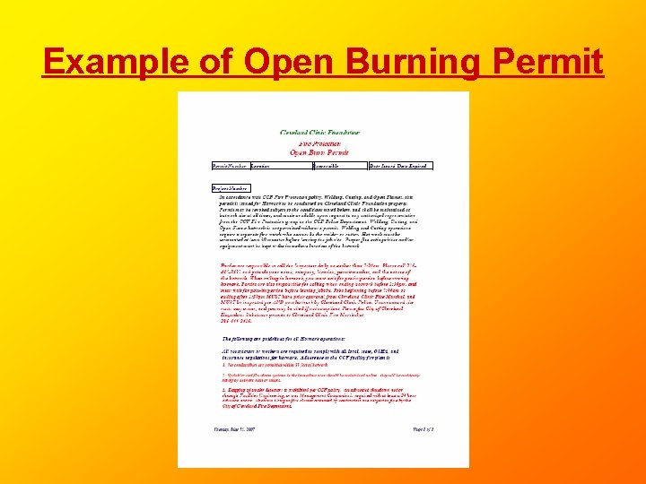 Example of Open Burning Permit Example of Open Burning Permit