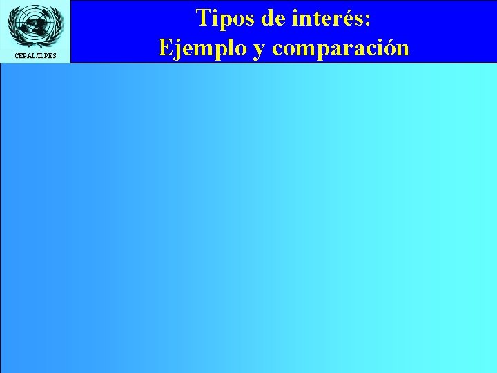 CEPAL/ILPES Tipos de interés: Ejemplo y comparación 