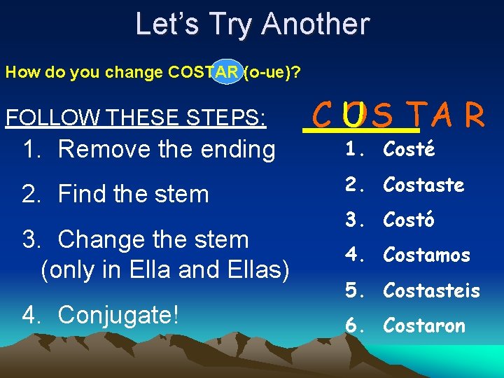 Let’s Try Another How do you change COSTAR (o-ue)? FOLLOW THESE STEPS: 1. Remove