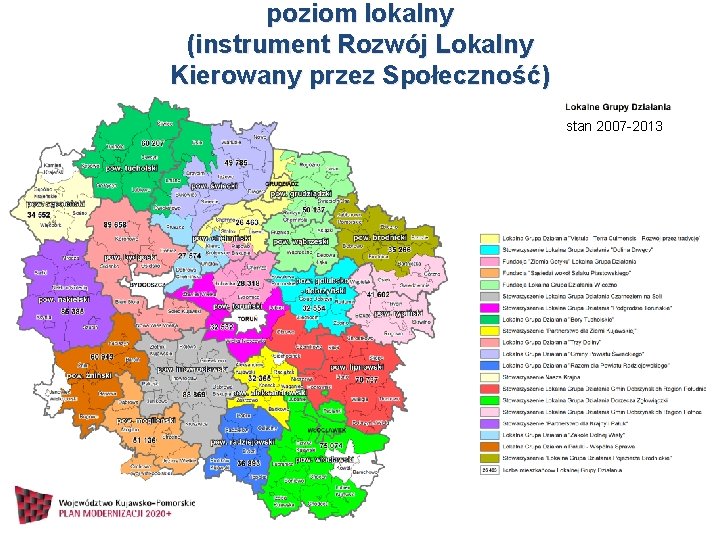 poziom lokalny (instrument Rozwój Lokalny Kierowany przez Społeczność) stan 2007 -2013 