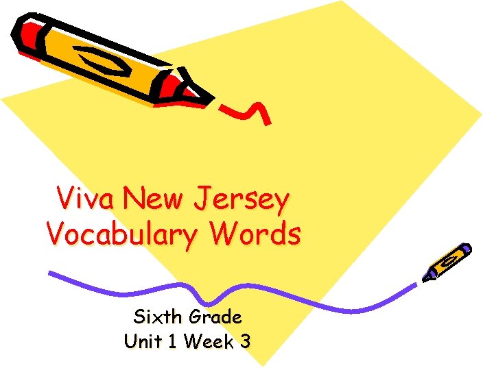 Viva New Jersey Vocabulary Words Sixth Grade Unit 1 Week 3 