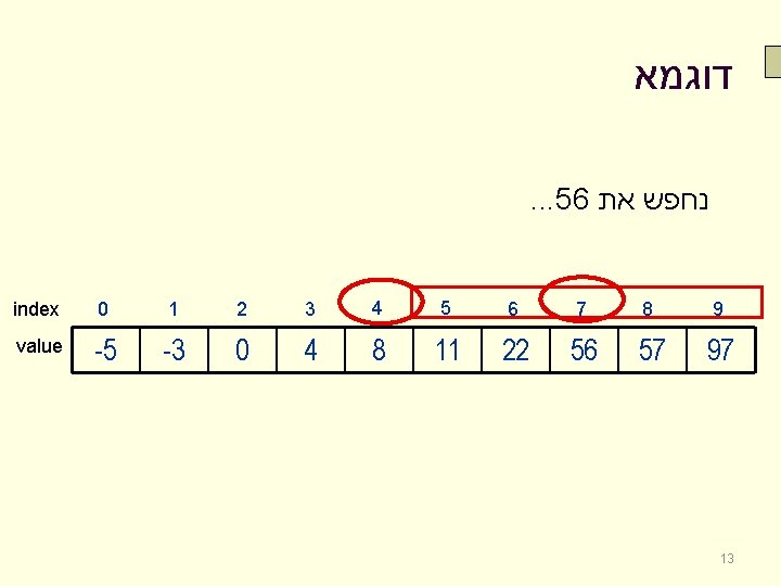  דוגמא נחפש את . . . 56 9 8 7 6 5 4