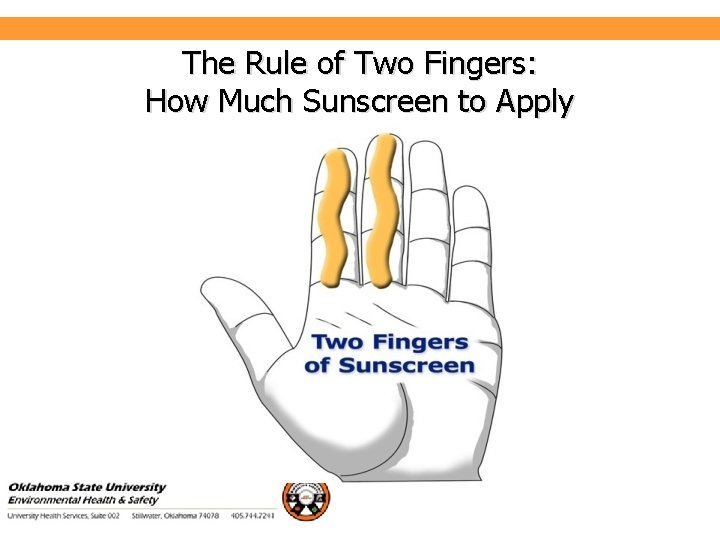 The Rule of Two Fingers: How Much Sunscreen to Apply Environmental Health and Safety