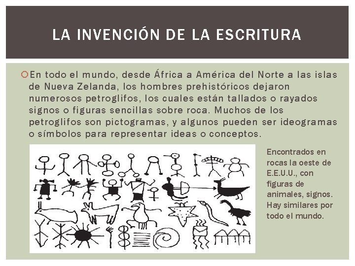 LA INVENCIÓN DE LA ESCRITURA En todo el mundo, desde África a América del