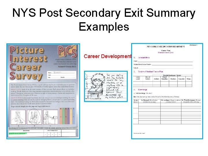 NYS Post Secondary Exit Summary Examples Career Development 