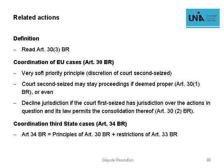 Related actions Definition - Read Art. 30(3) BR Coordination of EU cases (Art. 30