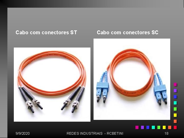 Cabo com conectores ST 9/9/2020 Cabo com conectores SC REDES INDUSTRIAIS - RCBETINI 18