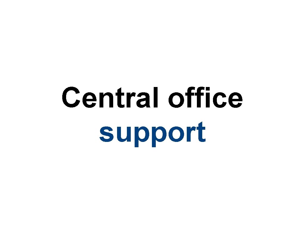 Central office support 
