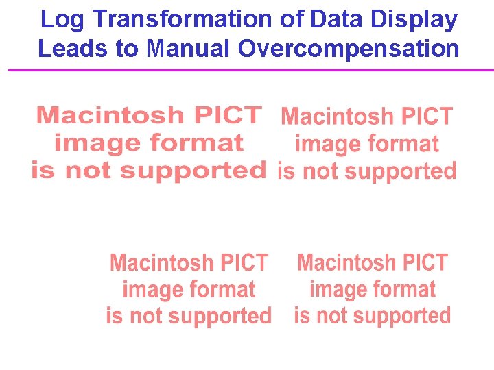 Log Transformation of Data Display Leads to Manual Overcompensation 