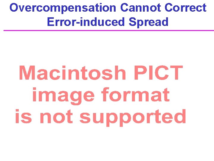 Overcompensation Cannot Correct Error-induced Spread 