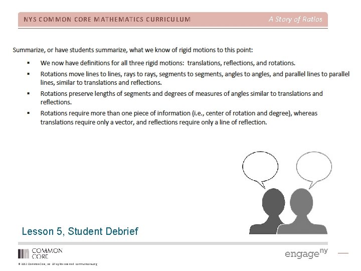 NYS COMMON CORE MATHEMATICS CURRICULUM Lesson 5, Student Debrief © 2012 Common Core, Inc.