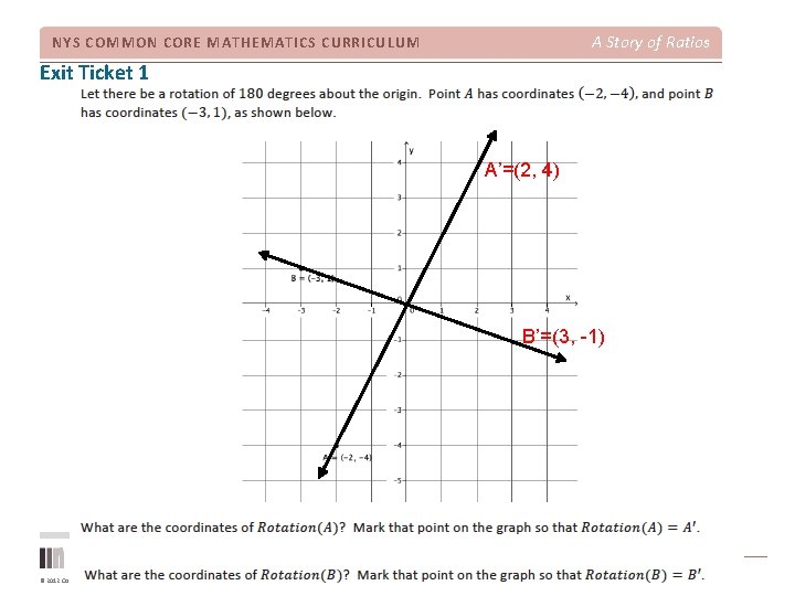 A Story of Ratios NYS COMMON CORE MATHEMATICS CURRICULUM Exit Ticket 1 A’=(2, 4)