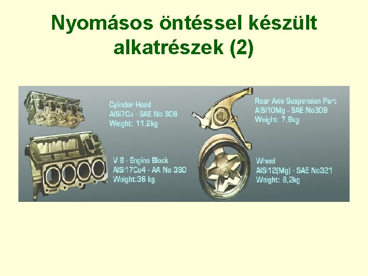 Nyomásos öntéssel készült alkatrészek (2) Nyomásos öntéssel készült alkatrészek (2)