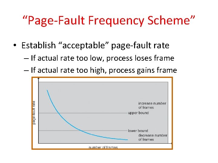 “Page-Fault Frequency Scheme” • Establish “acceptable” page-fault rate – If actual rate too low,