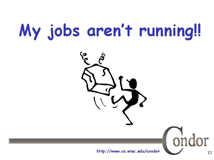 My jobs aren’t running!! http: //www. cs. wisc. edu/condor 83 