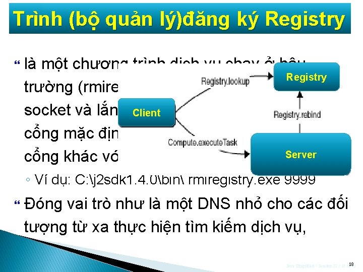 Trình (bộ quản lý)đăng ký Registry là một chương trình dịch vụ chạy ở