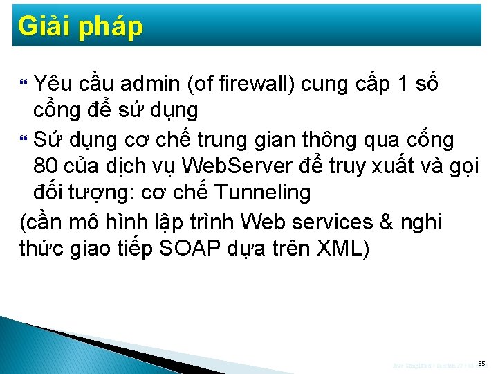 Giải pháp Yêu cầu admin (of firewall) cung cấp 1 số cổng để sử