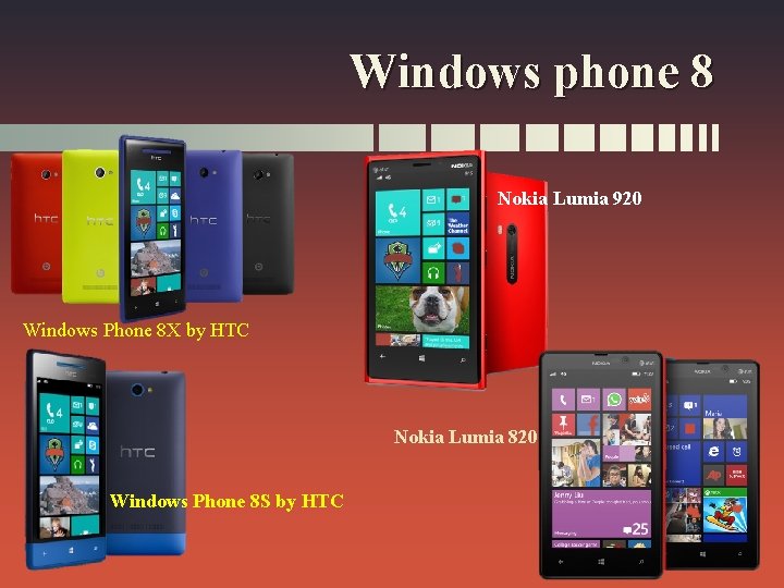 Windows phone 8 Nokia Lumia 920 Windows Phone 8 X by HTC Nokia Lumia