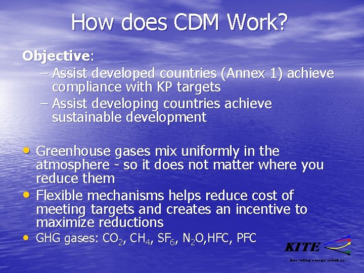 How does CDM Work? Objective: – Assist developed countries (Annex 1) achieve compliance with