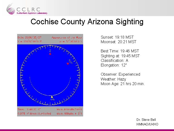 Cochise County Arizona Sighting Sunset: 19: 18 MST Moonset: 20: 21 MST Best Time: