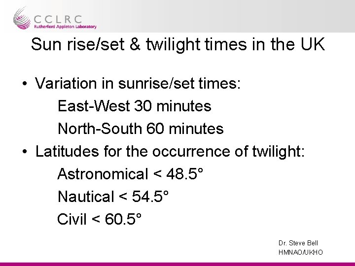 Sun rise/set & twilight times in the UK • Variation in sunrise/set times: East-West