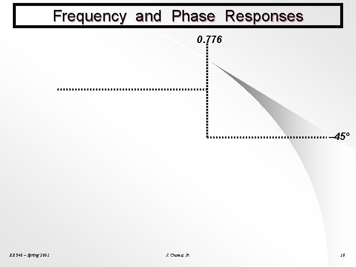 Frequency and Phase Responses 0. 776 – 45° EE 348 – Spring 2001 J.