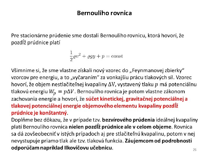 Bernouliho rovnica 25 