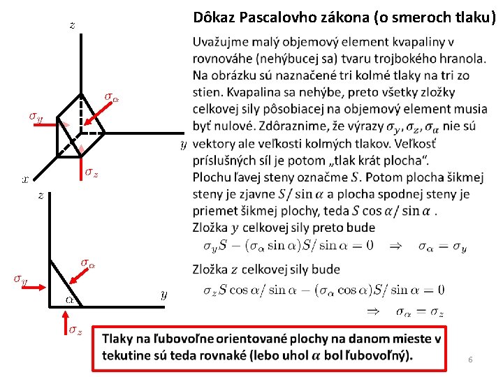 Dôkaz Pascalovho zákona (o smeroch tlaku) 6 
