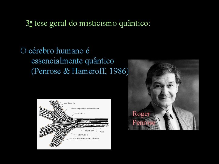 3 a tese geral do misticismo quântico: O cérebro humano é essencialmente quântico (Penrose