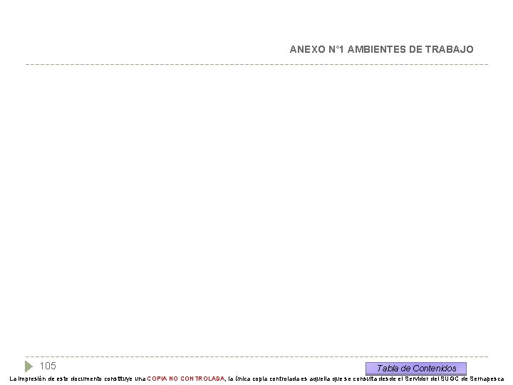 ANEXO N° 1 AMBIENTES DE TRABAJO 105 Tabla de Contenidos La impresión de este