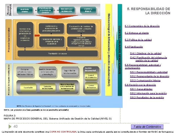 5. RESPONSABILIDAD DE LA DIRECCIÓN 5. 1 Compromiso de la dirección 5. 2 Enfoque