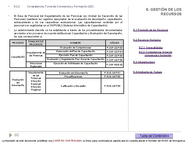  6. 2. 2. El Área de Personal del Departamento de las Personas (ex