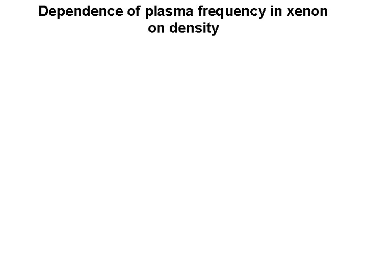 Dependence of plasma frequency in xenon on density 