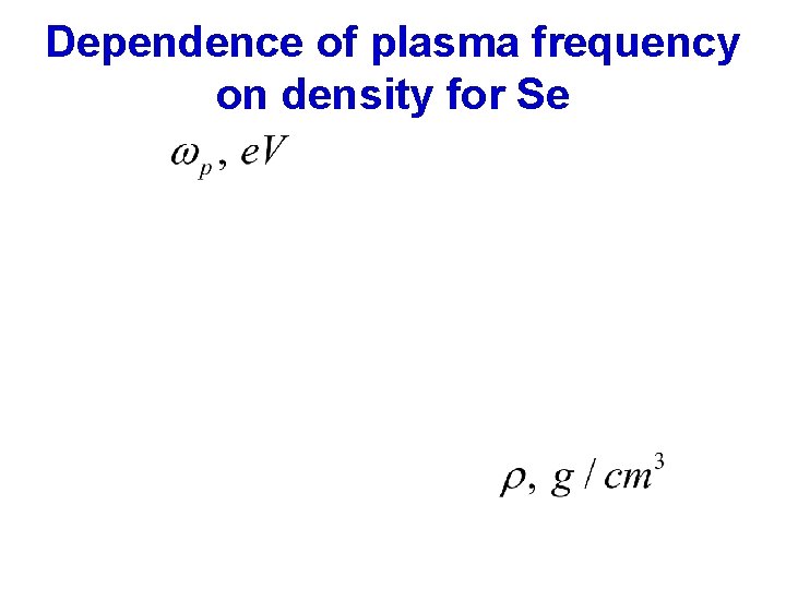 Dependence of plasma frequency on density for Se 