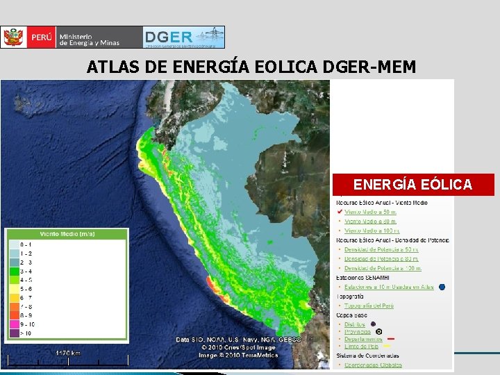 ATLAS DE ENERGÍA EOLICA DGER-MEM ENERGÍA EÓLICA 