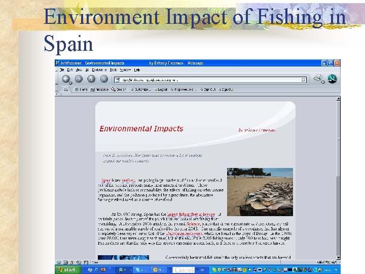 Environment Impact of Fishing in Spain 