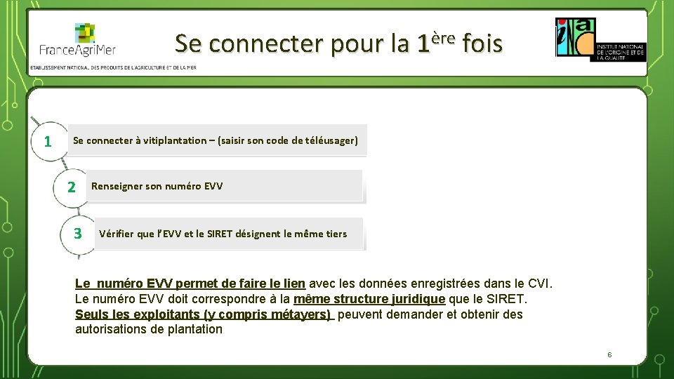 Se connecter pour la 1ère fois 1 Se connecter à vitiplantation – (saisir son