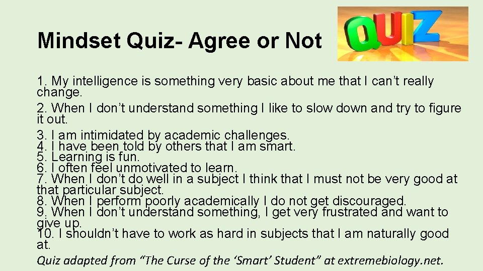 Developing a Growth Mindset From this Lesson You