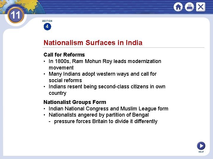 SECTION 4 Nationalism Surfaces in India Call for Reforms • In 1800 s, Ram