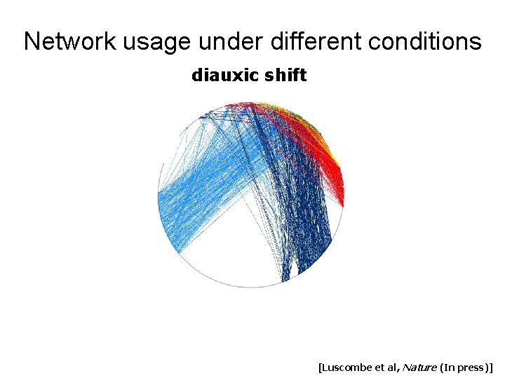 Network usage under different conditions diauxic shift [Luscombe et al, Nature (In press)] 
