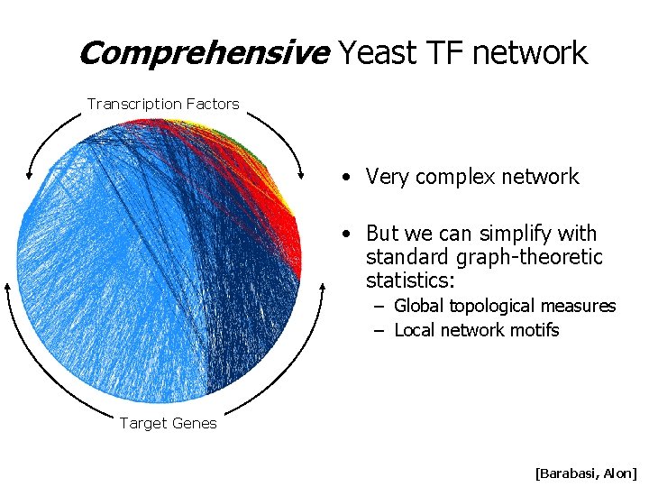 Comprehensive Yeast TF network Transcription Factors • Very complex network • But we can Comprehensive Yeast TF network Transcription Factors • Very complex network • But we can
