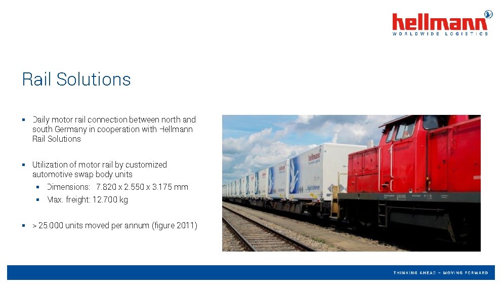 Rail Solutions § Daily motor rail connection between north and south Germany in cooperation