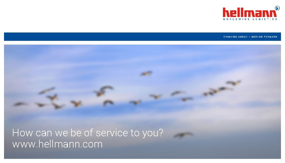 How can we be of service to you? www. hellmann. com 