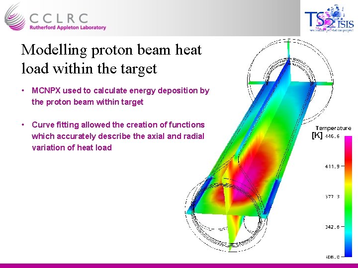 Modelling proton beam heat load within the target • MCNPX used to calculate energy