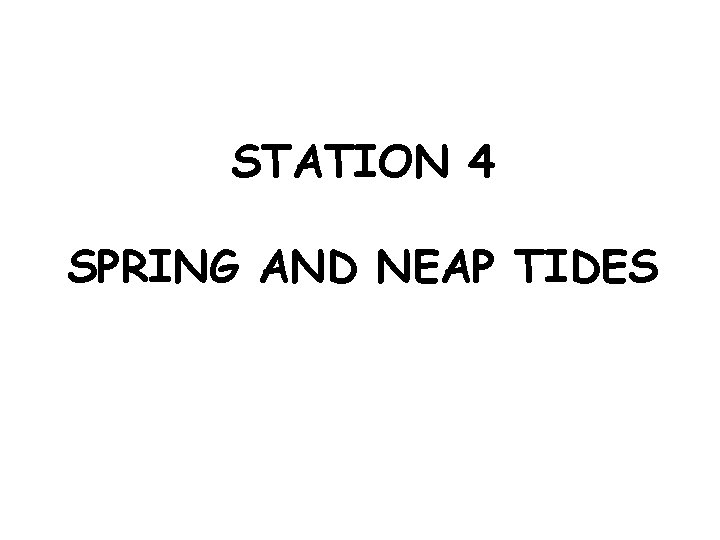 STATION 4 SPRING AND NEAP TIDES 