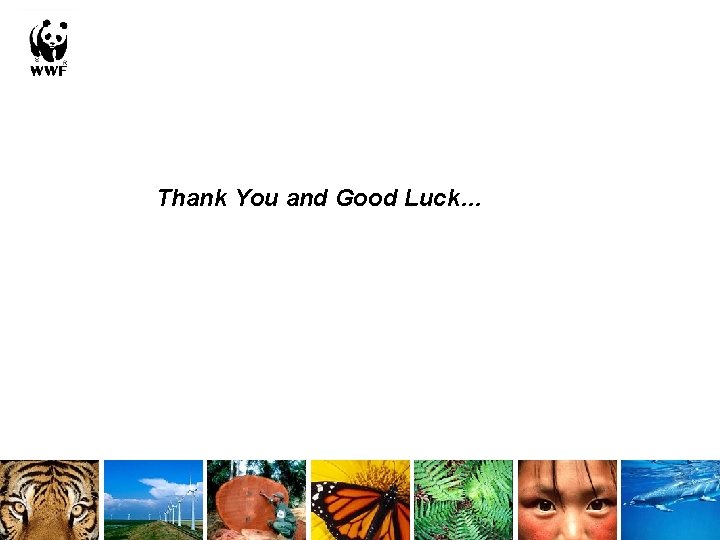 Thank You and Good Luck… 