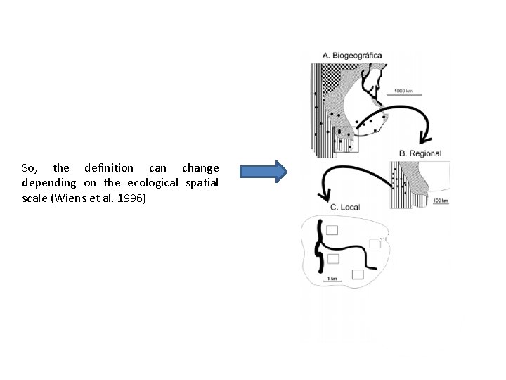 So, the definition can change depending on the ecological spatial scale (Wiens et al.