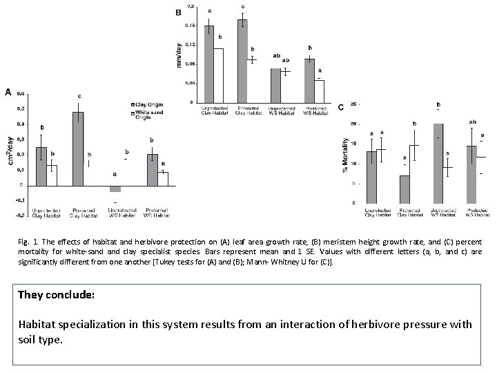 Fig. 1. The effects of habitat and herbivore protection on (A) leaf area growth